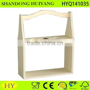Small Wood Wine Rack for 3 Bottles, Wood Wine Rack Unfinished thumbnail-1