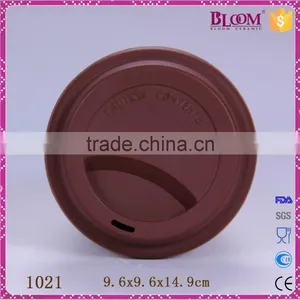 320ml Ceramic Coffee Travel Mug With Silicone Lid thumbnail-4