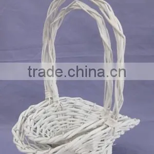 Decorative White Willow Basket for Flowers thumbnail-1
