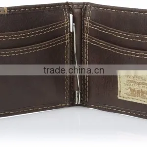 Leather Credit Card Holder Money Clip With id Window thumbnail-1