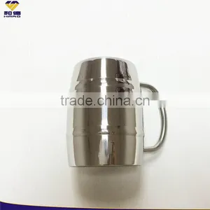 High Quality Double Wall Barrel Shaped Stainless Steel Beer Mug In 380 Ml, 430 ml thumbnail-2
