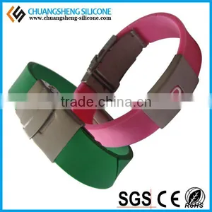 Ebay Hot Selling Silicone Steel Piece Bracelet, Silicone Jewelry, Unique QR Code Printing Bangles thumbnail-5