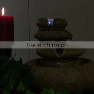 Three Tier Flowing Tabletop Water Fountain With LED Lights thumbnail-3