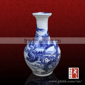 Hand Painting Blue and White Porcelain Ceramic Jin Liquor for Wholesale thumbnail-1