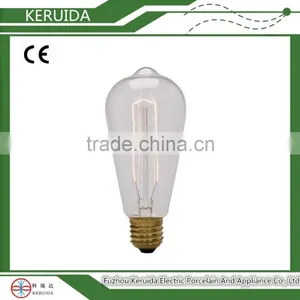 Vintage E26/E27/B22 Incandescent ST58 Edison Light Bulb thumbnail-1