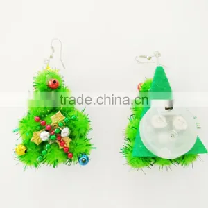 Downy Bead Decorations Soft Green Tree Light up Led Christmas Novelty Earrings thumbnail-2