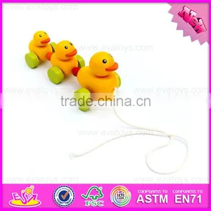 Топ - продаж в 2016 году деревянная игрушка - желтая утка для детей W05B146 thumbnail-1