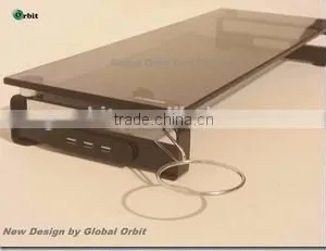 Monitor Computer Stand With USB Hubs & Plug, Tempered Glass thumbnail-6