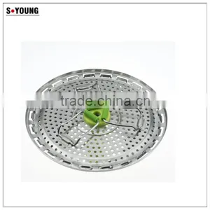 42002 Stainless Steel Foldable Vegetable Steamer Colander Filter thumbnail-4