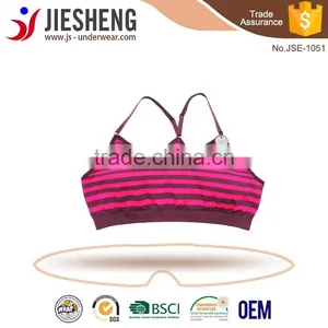Sex Beautiful Young Girl Seamless Stripe Pattern Sports Bra thumbnail-2