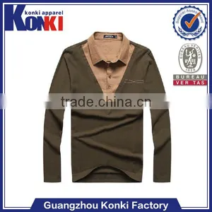 Newest Sublimation Printing Plain Long Sleeve Polo t Shirt for Men thumbnail-1