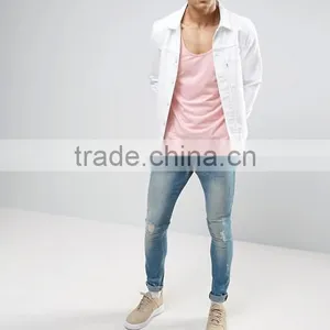Cheapest New Design Custom Manufacture Grey Color Gym Wear Comfortable 35% Cotton 65% Polyester Fashion Running Men's Tank Vest thumbnail-4