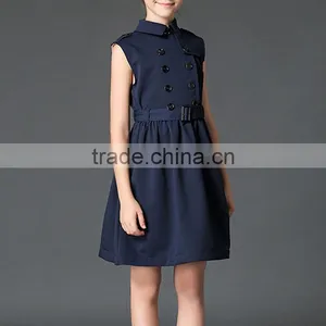 2017 Stylish Cotton Sleeveless School Uniform Design For Girls thumbnail-4