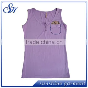 Ladies Casual Printed Pattern Vest thumbnail-2