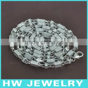 Bullet Chain, 36inch, Bling Bling Jewelry Necklace, Hip Hop Men Necklace,, Ice Out Jewelry,HWNE90317 thumbnail-1