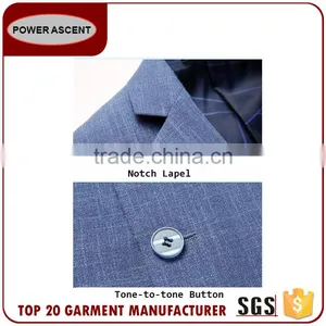 Wholesale Latest Design Royal Mens Fashion 2 Button Blue Suit Jacket Blazer With Sleeve Cuff thumbnail-5