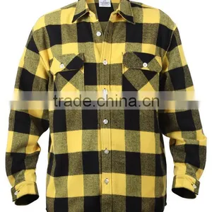 2014 OEM Wholesale Green Plaid High Quality Flannel Shirt thumbnail-1