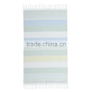 Stripe 100% Cotton Beach Towel With Tassel Made in China thumbnail-1