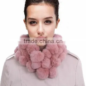 Knitted Rex Rabbit Fur Scarf thumbnail-1