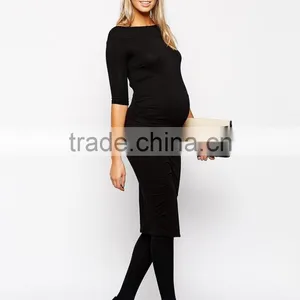 New Look Maternity 3/4 Sleeve Bardot Dress 2015 thumbnail-1