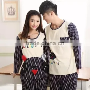 2015 Wholesale Deep Blue Couple Pajamas thumbnail-1