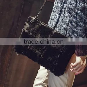 Autumn and Winter New Rabbit Fur Handbag Handbags Manufacturer in Hebei OEM Bag Factory thumbnail-2
