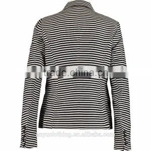 2017 Lady Plain Style Monochrome Striped Woven Blazer Manufacturer thumbnail-2