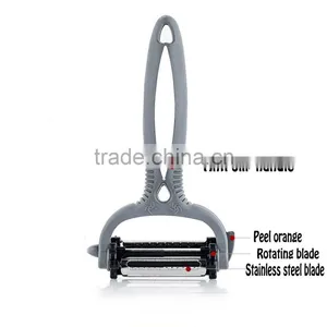 Stainless Potato Peeler Vegetable Slicer Cutter Kitchen Accessories 360 Degree Rotary Fruit Peeler Ultra Dual Julienne KC1092 thumbnail-2