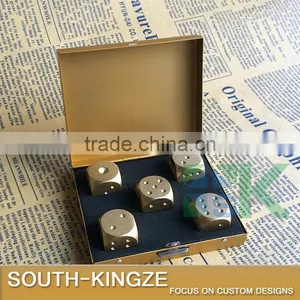 5pcs/box 24K Gold Plated Rolling Dice With a Gold Color Box Las Vegas Casino Entertainment thumbnail-1