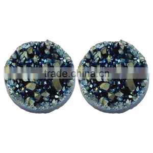 Hot Sale Flat Round Natural Ice Quartz Agate Cabochon thumbnail-1