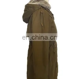 Latest Fashion European Green Faux Fur Parka Jacket Women thumbnail-3