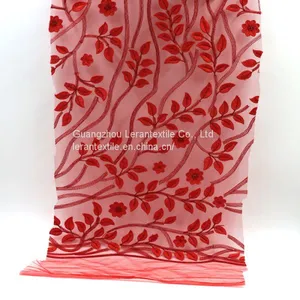 Dot Com 3d Flowers Embroidery Lace Fabric By The Yard thumbnail-1