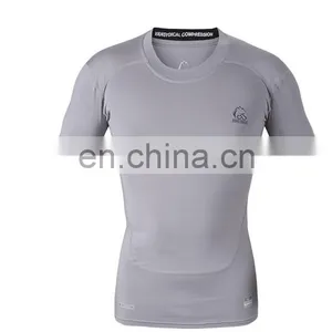 2017 Summer Men Compression Short-sleeve Tights Running T-shirts Athletic Workout Breathable Sportswear Wholesale thumbnail-1
