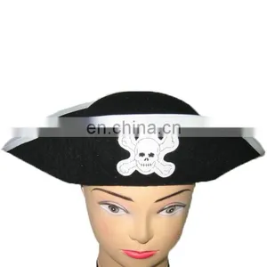 MCH-1323 Party Halloween Funny Cheap Black Pirate Captain Felt Hat thumbnail-1
