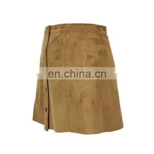 American Apparel Ladies Suede Pencil Bodycon Knee Length Skirt thumbnail-5