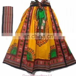 African Dashiki Maxi Wax Skirt A-Line Long Elastic Waist Full Length Skirt 1Size Dashiki Maxican Skirt Wrap Women Skirts Ethnic thumbnail-6