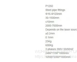 Machine parameters
