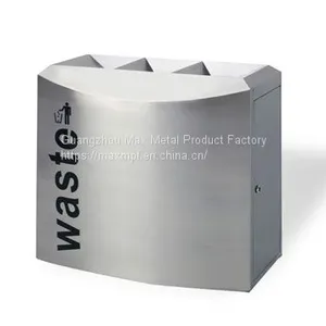MAX-HB301 Airport Project Large Garbage Stainless Steel Receptacles Indoor Recycling Bin Design Dustbin Commercial Recycle Bin thumbnail-1