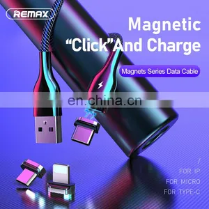 Remax RC-158 Two-color Braided Zinc Alloy Shell Mobile Phone Fast Charging Cable Fast Data Magnetic Charging Cable thumbnail-1