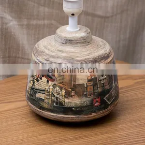 America Modern Custom Art Brown Ceramic Desk Light Cheap Vintage Custom Bedside Table Lamps With Logo thumbnail-4