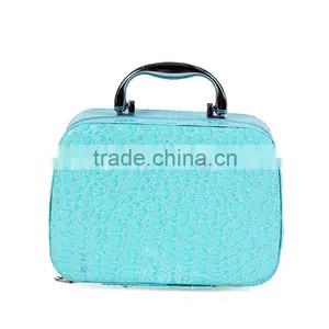 New Style Korean Nail Art Retro Portable Crocodile Grain Large Capacity High Grade Cosmetic Bag thumbnail-4