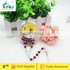 A&J Papa Francesco Rose Scented Rosary With Box thumbnail-1