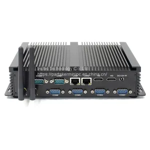 Partaker I4 Industrial Mini PC With 6 COM 2 HDMI 2 Lan Black Color Intel i3 4005u 4010u i5 4200u i7 4500u Processor thumbnail-1