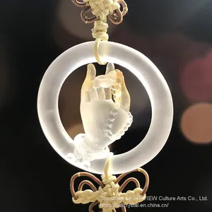 Colored Glass Luxury Rearview Cabbage Car Charm Hanging Pendant Large Size thumbnail-1