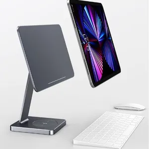 2022 Aluminum Desktop Lazy Magnetic Tablet Display Stand for IPad Pro 12.9 10.9 11 Inch With Wireless Charging Magnet Holder thumbnail-2