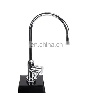 Kitchen Long Neck Brass Drinking Water Faucet Chrome Plated Wall Mounted Single Lever Cold Kitchen Tap thumbnail-1