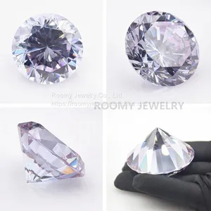 Loose Gemstone Big Size White Round cz Stone Cubic Zirconia 3A Loose CZ for Jewelry Making thumbnail-1
