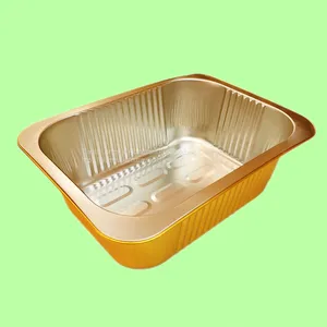 1800ml Non Stick Ovenable Disposable Gold Sealed Foil Pan Original Factory thumbnail-1