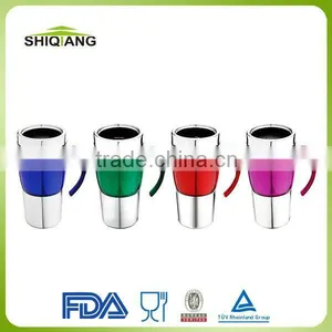 450ml Double Wall Insulated Stainless Steel Travel Thermal Mug With Handle BL-5061 thumbnail-1