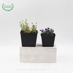 CUUC Galvanized Flower Pot Bucket Square Succulent Planter Small Plant Pots for Indoor Plants thumbnail-4